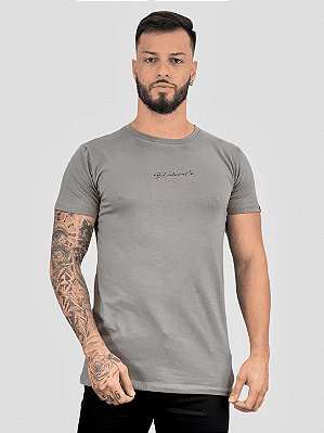 Camiseta Longline Cinza Basic Premium - Fb Clothing %