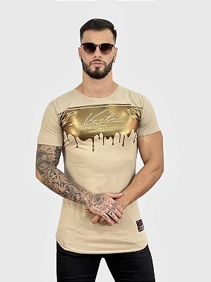 Camiseta Longline Canela Brand Foil - Kreta Clothing #