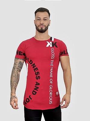 Camiseta Longline Vermelha Gloss The Name - Kreta Clothing #