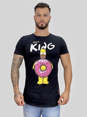 Camiseta Longline Preta Donuts - Kreta Clothing [