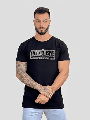 Camiseta Longline Preta Estampa Pinos Premium - Fb Clothing