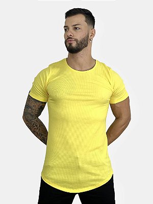 Camiseta Longline Canelada Básica Amarela - Austin Club #