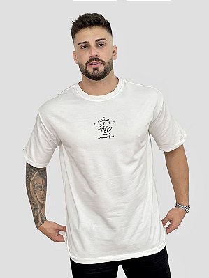 Camiseta Oversized Signature Off White - Fb Clothing