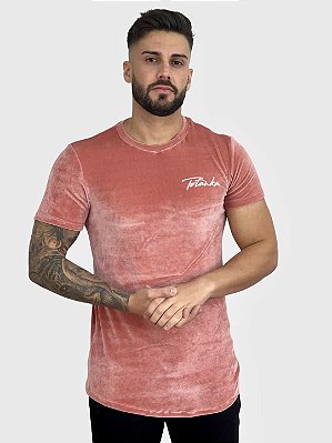 Camiseta Longline Triple Veludo Salmão - Totanka