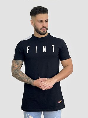 Camiseta Longline Preta Gorgurão Bright - Fint