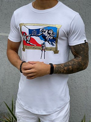 Camiseta Longline Branca Michilangelo - Fb Clothing
