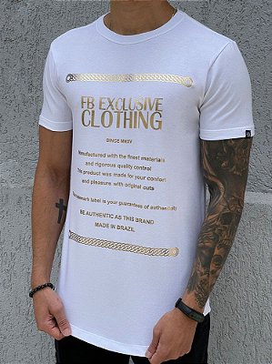 Camiseta Longline Branca Since MMXV - Fb Clothing