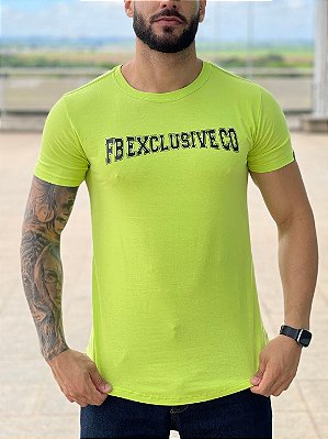 Camiseta Longline Verde Estampa College - Fb Clothing #