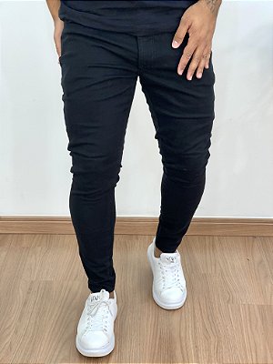 Calça Jeans Masculina Super Skinny Preta Sem Rasgo Premium  - Sailor*