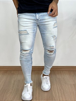 Calça Jeans Super Skinny Clara Destroyed Respingo - Degrant*
