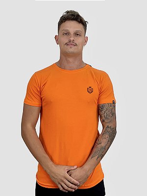 Camiseta Longline Laranja Brasão Classic - Fb Clothing %