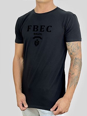 Camiseta Longline Preta FBEC Flocada - Fb Clothing %