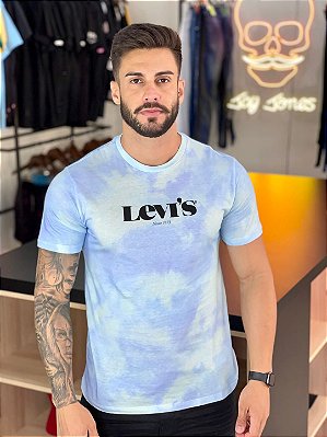 Camiseta Tie Dye Azul Escritas - Levi's