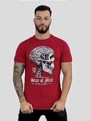 Camiseta Masculina Vermelha Skull Money*