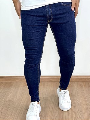 Calça Jeans Masculina Super Skinny Escura Básic Extreme*