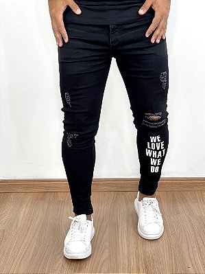 Calça Jeans Masculina Black Lavada We Love Destroyed Premium*
