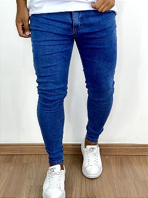 Calça Jeans Masculina Super Skinny Escura Sem Rasgo Exclusive*