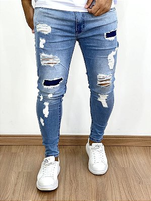 Calça Jeans Masculina Super Skinny Clara Forro Duplo*