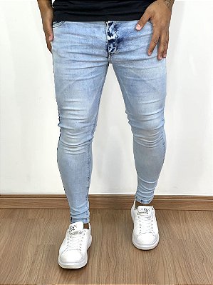 Calça Jeans Masculina Super Skinny Clara Básica Sem Rasgo*