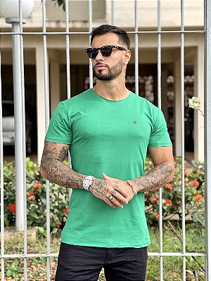 Camiseta Longline Masculina Verde Básica Premium @