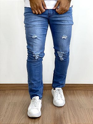 Calça Jeans Masculina SKINNY Clara Destroyed Premium*