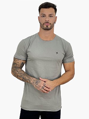 Camiseta Longline Masculina Verde Médio Básica Premium @