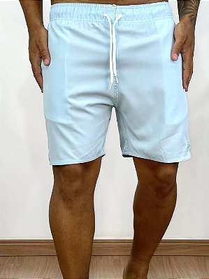 Shorts Água Masculino Azul Claro Básico Sem Estampa @