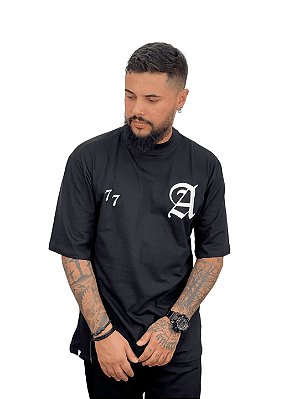 Camiseta Oversized Masculina Preta Range Essential