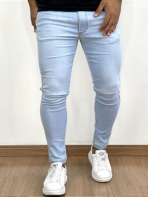 Calça Jeans Masculina Super Skinny Clara Sem Rasgo Premium %