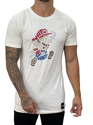 Camiseta Longline Masculina Off White Super M Bros #