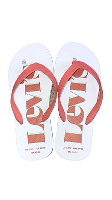 Chinelo Branco Unissex Logo Escrito - Levi's