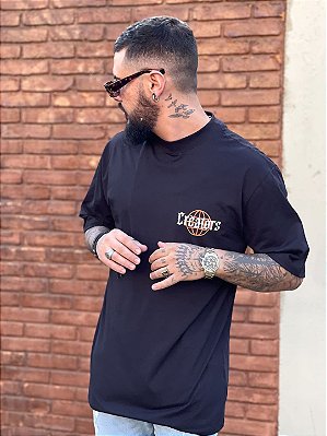 Camiseta Oversized Masculina Preta Creators