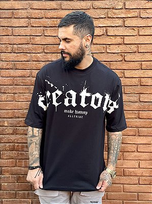 Camiseta Oversized Masculina Preta Creators