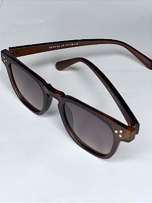 Óculos de Sol Masculino Marrom Escuro Lentes Uv Protection %