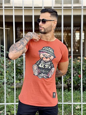 Camiseta Longline Masculina Preta Caveira e Cobra Pedraria - Imperium Store