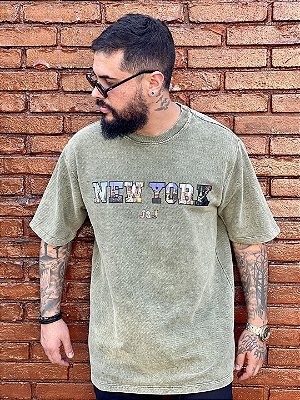 Camiseta Oversized Masculina Verde New York