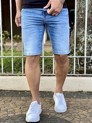 Bermuda Jeans Masculina Clara Sem Rasgo Basica