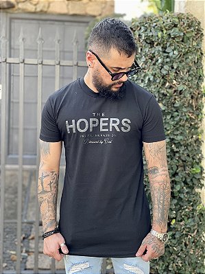 Camiseta Longline Masculina Preta Script