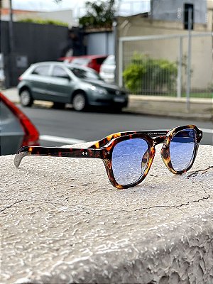 Óculos de Sol Masculino Armação Textura Lente Azulada Dubai @