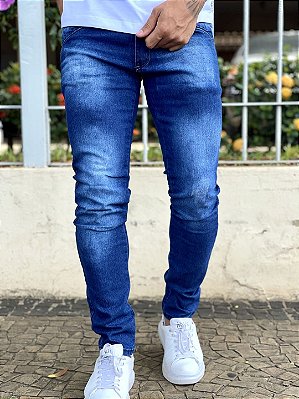 Calça Jeans Masculina Skinny Escura Básica Puidos New ¬