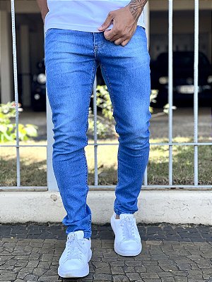 Calça Jeans Skinny Masculina Média Sem rasgo M3 ¬