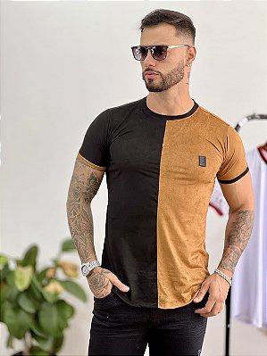 Camiseta Longline Masculina Suede Duas Cores