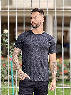 Camiseta Longline Masculina Cinza Escura Colors Italy #