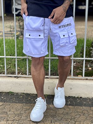 Shorts Cargo Masculino Branco New Style