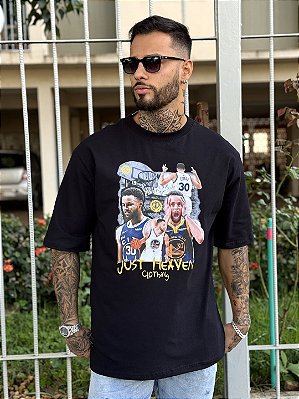 Camiseta Oversized Masculina Preta Curry