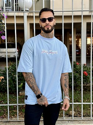 Camiseta Oversized Masculina Azul BB Holy Spirit