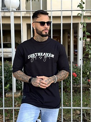 Camiseta Oversized Masculina Preta Collors