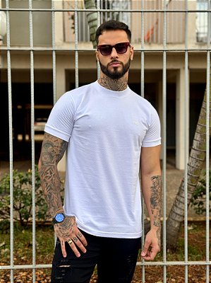 Camiseta Regular Masculina Logo Branca