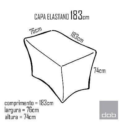 Personalizar capa para mesa dobrável em Elastano 183x76x74cm