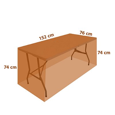 Personalizar Capa para mesa dobrável tipo Envelope M 152x76x74cm